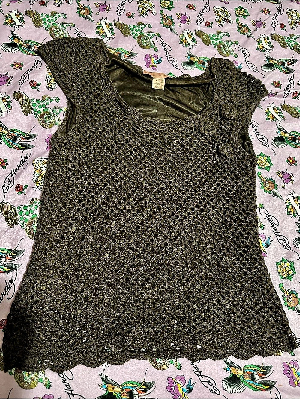 Bandolino Crochet Sleeveless Top in Brown Like New